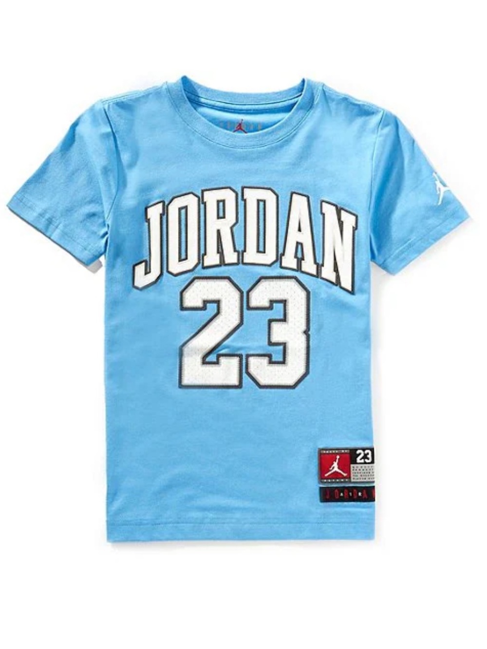 Jordan Light Blue Boys' Short Sleeve '23' Graphic Tee